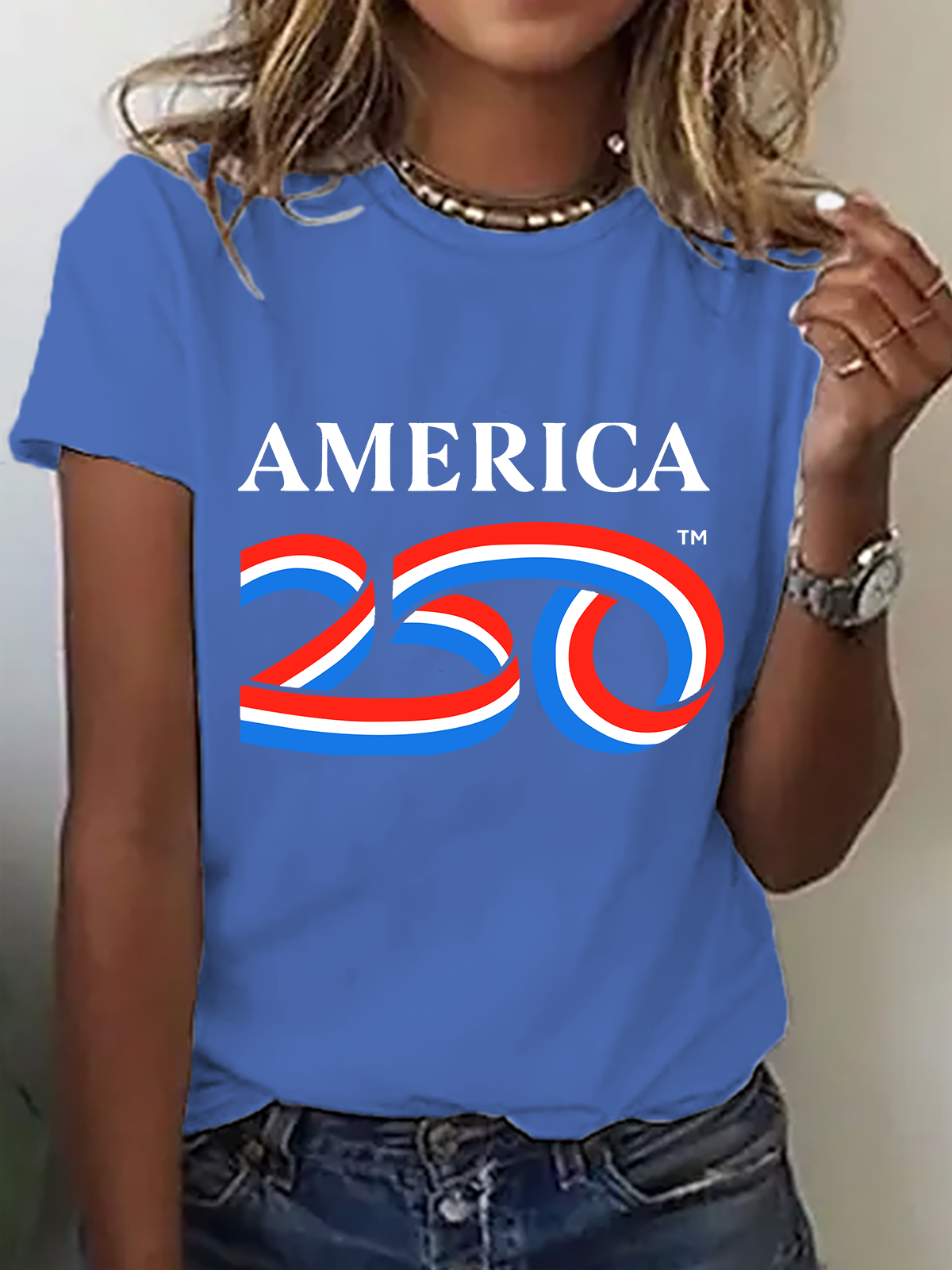 250 Anniversary USA Print T-Shirt