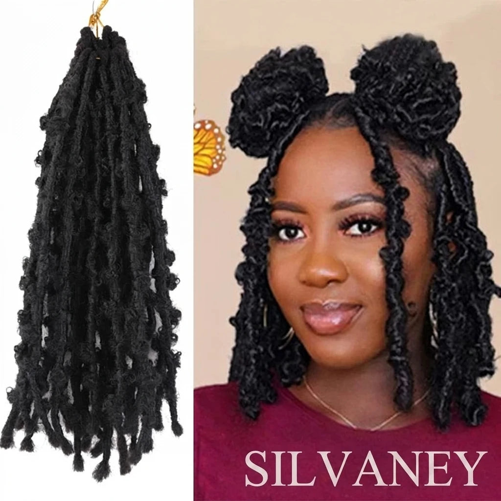 Butterfly Locs Crochet Hair Pre Looped Bob Distressed twiste