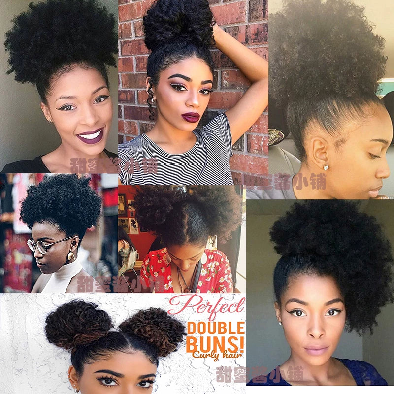 hiphopBunWig afro puff