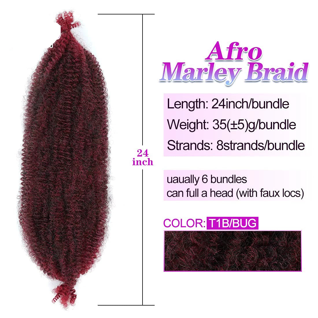 Afro Spring Twist Crochet Braids Hair Kinky Marley Braid