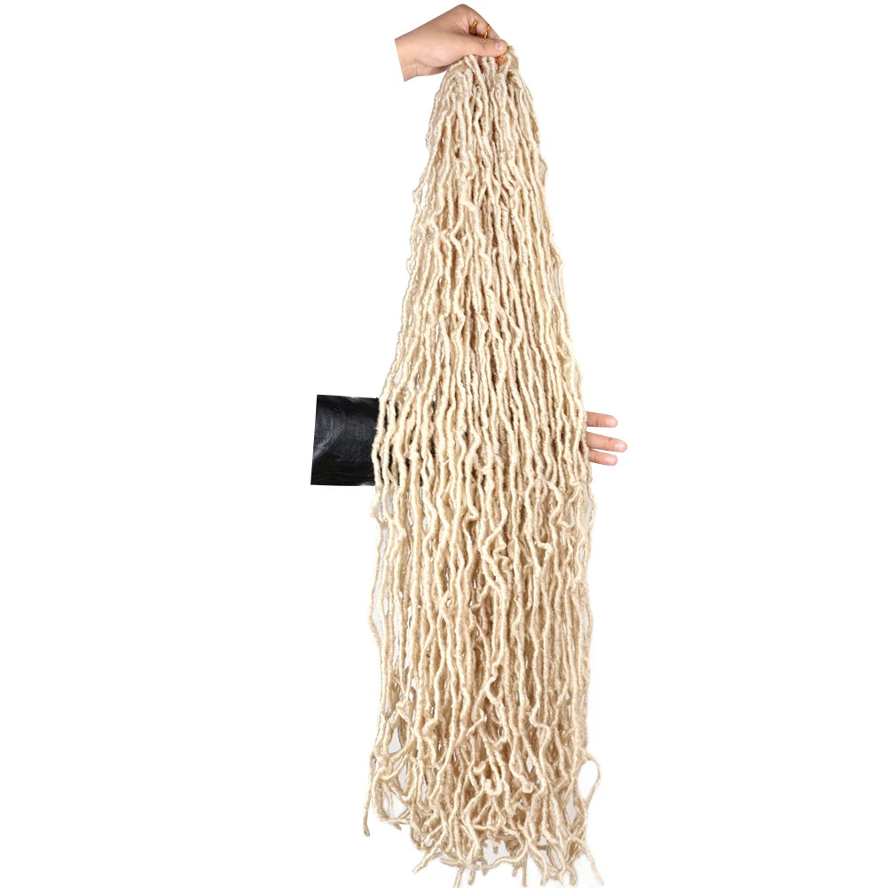 36Inch Nu Faux Locs Long Curly Wavy Locs Crochet Braids Hair