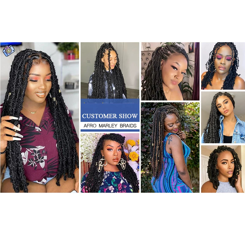 Afro Spring Twist Crochet Braids Hair Kinky Marley Braid