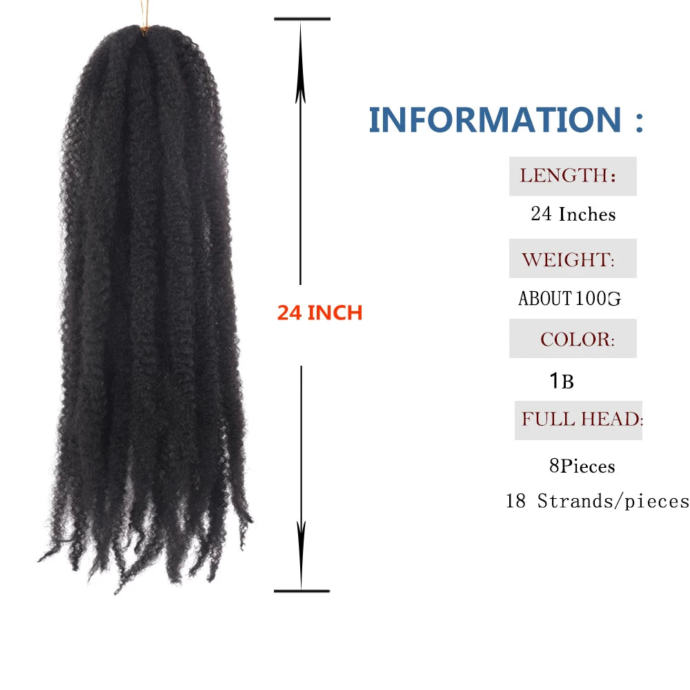 24inch Marley Braids Hair Afro Kinky Curly Hair