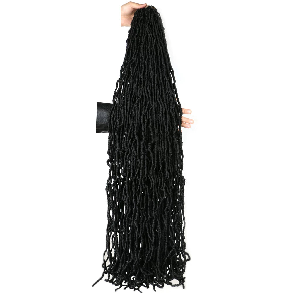 36Inch Nu Faux Locs Long Curly Wavy Locs Crochet Braids Hair