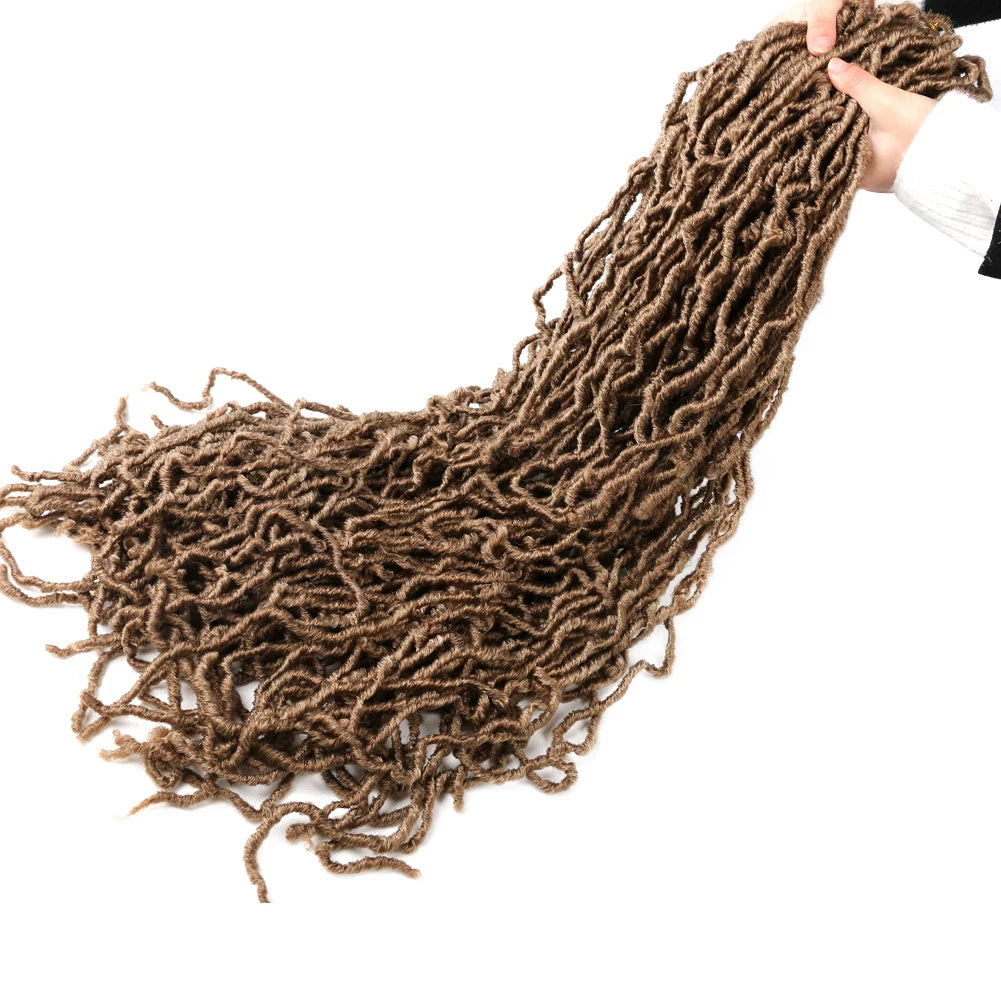 36Inch Nu Faux Locs Long Curly Wavy Locs Crochet Braids Hair