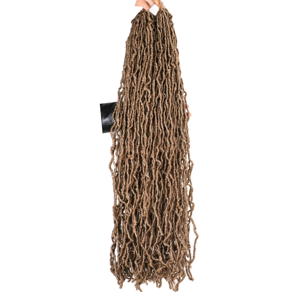 36Inch Nu Faux Locs Long Curly Wavy Locs Crochet Braids Hair