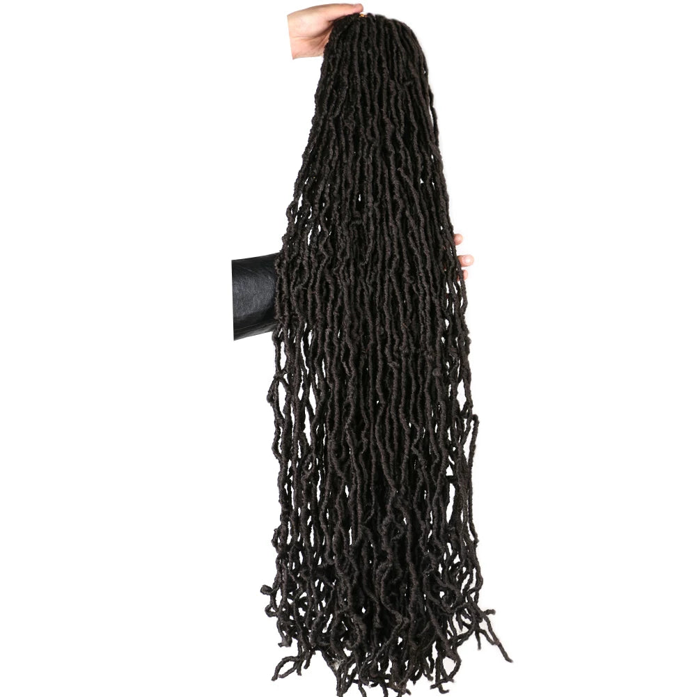 36Inch Nu Faux Locs Long Curly Wavy Locs Crochet Braids Hair
