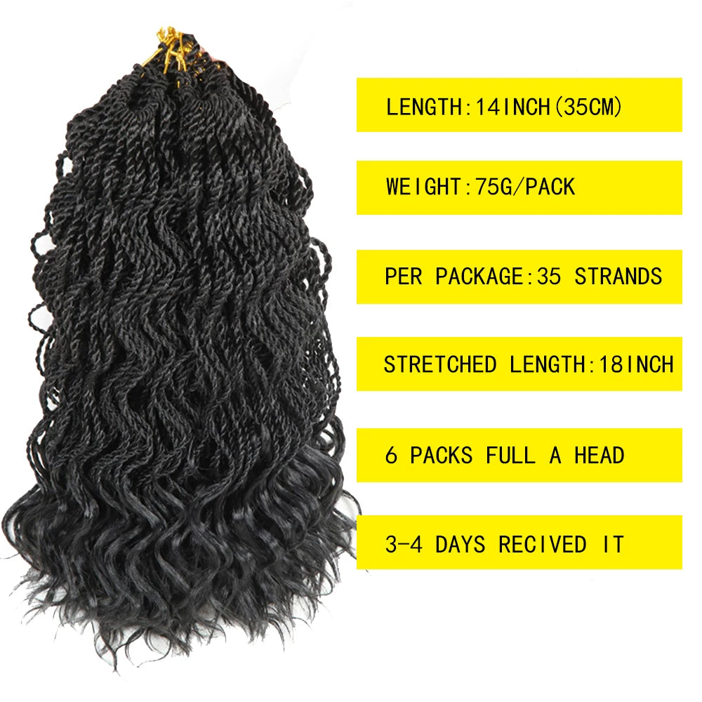 Curly Senegalese Twist Braids Crochet Braids Hair Extensions