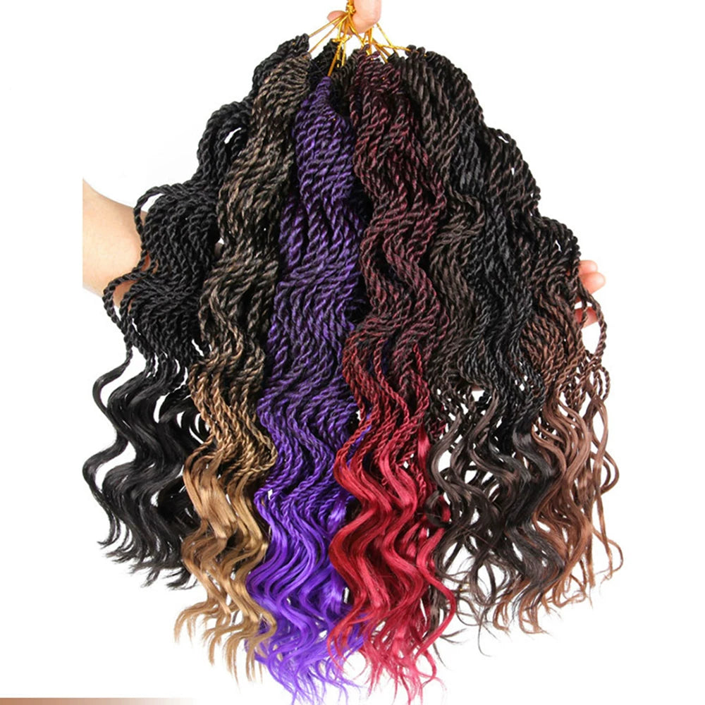 Curly Senegalese Twist Braids Crochet Braids Hair Extensions