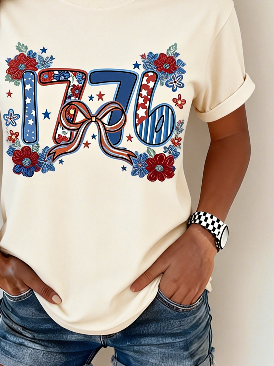 250th anniversary Casual Cotton Regular Fit Crew Neck T-Shirt